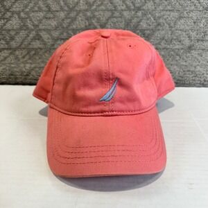 Nautica Coral Pink Baseball Cap Nautical Logo Adjustable Strap‎ Cotton OSZ